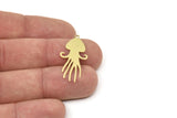 Brass Jellyfish Charm, Raw Brass Jellyfish Charms With 1 Loop, Blanks, Findings (30/40x0.60mm) SMP2419
