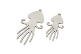 Steel Jellyfish Charm, Stainless Steel Jellyfish Charms With 1 Loop, Blanks, Findings (30/40x0.80mm) SMP2419