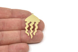 Brass Jellyfish Charm, Raw Brass Jellyfish Charms With 1 Loop, Blanks, Findings (30/40x0.60mm) SMP2420