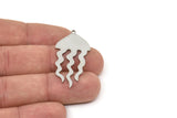 Steel Jellyfish Charm, Stainless Steel Jellyfish Charms With 1 Loop, Blanks, Findings (30/40x0.80mm) SMP2420