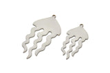 Steel Jellyfish Charm, Stainless Steel Jellyfish Charms With 1 Loop, Blanks, Findings (30/40x0.80mm) SMP2420