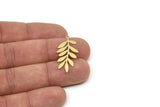 Brass Leaf Charm, Raw Brass Branch Charms With 1 Loop, Blanks, Findings (30/40x0.60mm) SMP2422