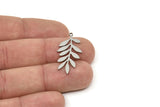 Steel Leaf Charm, Stainless Steel Branch Charms With 1 Loop, Blanks, Findings (30/40x0.80mm) SMP2422