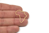 Brass Africa Charm, Raw Brass African Continent Pendants With 1 Loop, Findings (30x25x0.60mm) SMP2428