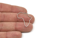 Steel Africa Charm, Stainless Steel African Continent Pendants With 1 Loop, Findings (30x25x0.80mm) SMP2428