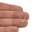 Steel Africa Charm, Stainless Steel African Continent Pendants With 1 Loop, Findings (30x25x0.80mm) SMP2428