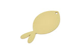 Brass Fish Charm, Raw Brass Fish Charms With 1 Hole, Findings (30x15x0.60mm) SMP2430 Y011