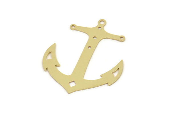 Brass Anchor Charm, Raw Brass Anchor Shaped Charms With 1 Loop, Pendants, Earring Findings (30x26x0.60mm) SMP2434