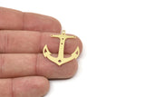 Brass Anchor Charm, Raw Brass Anchor Shaped Charms With 1 Loop, Pendants, Earring Findings (30x26x0.60mm) SMP2434