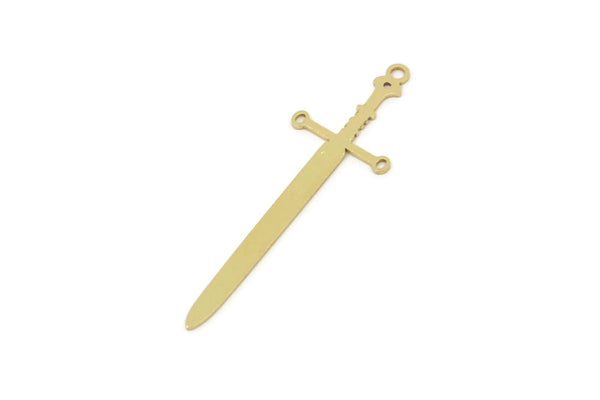 Brass Sword Charm, Raw Brass Sword Charms With 1 Loop, Earrings, Charms Pendants, Findings (40x12x0.60mm) SMP2435