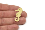 Brass Sea Horse Charm, Raw Brass Sea Horse Shaped Charms With 1 Loop, Findings (40x18x0.60mm) SMP2436