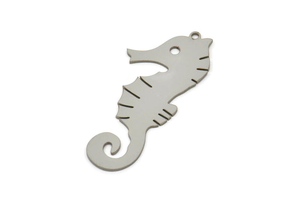 Steel Sea Horse Charm, Stainless Steel Sea Horse Shaped Charms With 1 Loop, Findings (40x18x0.80mm) SMP2436