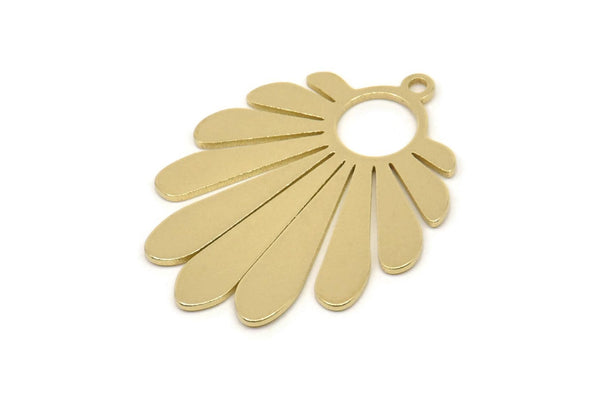 Brass Sun Charm, Raw Brass Sun Charms, Rising Sun Charms, Findings (30x23x0.80mm) SMP2442