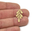 Brass Leaf Charm, Raw Brass Branch Charms With 1 Loop, Charm Pendants (30x13x0.80mm) SMP2443
