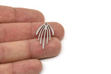 Steel Fringed Charm, Stainless Steel Fringe Shaped Charms With 1 Hole (30x16x0.80mm) SMP2444