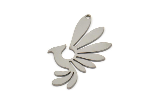 Steel Bird Charm, Stainless Steel Phoenix Charms With 1 Hole, Findings (30x16x0.80mm) SMP2445