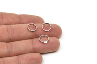 10mm Circle Connector, 24 Silver Tone Circle Ring Connector With 2 Holes, Findings (10x2.5mm) BS 2202