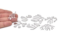 Steel Charm, Stainless Steel, Steel Pendants, Charm Pendants, Stainless Steel Irregular Shaped Charms With Holes SMP2381