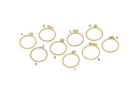 Brass Ring, Raw Brass Mixed Model Tiny Rings, Tiny Jewelry, Ring Findings SMP2438