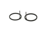 Siyah Daire Küpe, 8 Oksitlenmiş Siyah Pirinç Daire Küpe (16x1x1mm) BS 1098 A2379 Q0552