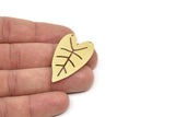 Brass Leaf Charm, Raw Brass Leaf Charms With 2 Holes, Findings (41x24x0.60mm) SMP2385