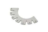 Steel Charm, Stainless Steel Ethnic Motif Charms With 7 Holes, Charm Pendants, Connectors, Findings (20x45x0.80mm) SMP2391