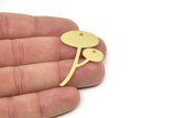 Brass Mushroom Blank, Raw Brass Mushroom Blanks, Charms, Pendants, Findings (43x27x0.60mm) SMP2392