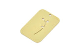 Brass Rectangle Charm, Raw Brass Branch Patterned Rectangle Shaped Charms With 1 Hole, Findings (25x17x0.60mm) SMP2399