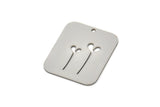 Steel Rectangle Charm, Stainless Steel Branch Patterned Rectangle Shaped Charms With 1 Hole, Findings (25x22x0.80mm) SMP2402