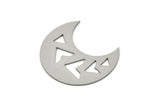 Steel Moon Blank, Stainless Steel Crescent Moon Shaped Blanks, Findings (26x30x0.80mm) SMP2404