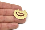 Brass Charm, Raw Brass Irregular Charms With 2 Holes, Pendants, Necklace Findings (29x35x0.60mm) SMP2405