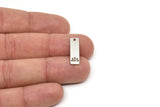 Steel Rectangle Charm, Stainless Steel Rectangle Shaped Charms With 1 Hole, Findings (20x6x0.80mm) SMP2407