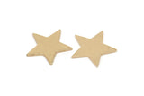 Brass Star Blank, 50 Raw Brass Star Blank, Findings (15x16x1mm) BS 1860