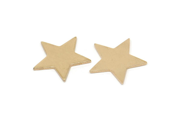 Brass Star Blank, 50 Raw Brass Star Blank, Findings (15x16x1mm) BS 1860