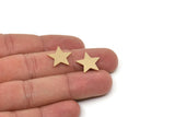 Brass Star Blank, 50 Raw Brass Star Blank, Findings (15x16x1mm) BS 1860