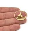 Brass Round Charm, Raw Brass Whale Tail Charms With 1 Loop, Tail Charms, Pendants, Findings (22/27/32x0.60mm) SMP2449
