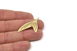 Brass Tail Charm, Raw Brass Fish Tail Charms With 1 Loop, Tail Charms, Pendants, Findings (30.5/40.5x0.60mm) SMP2450