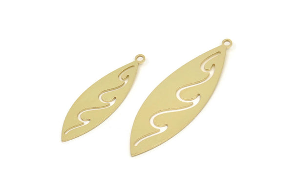 Brass Marquise Charm, Raw Brass Oval Shaped Charms With 1 Loop, Findings (30/40x0.60mm) SMP2451