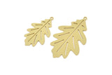 Brass Leaf Charm, Raw Brass Oak Leaf Charms With 1 Loop, Blanks, Findings (30/40x0.60mm) SMP2453