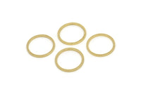 14mm Circle Connectors - 50 Raw Brass Circle Connectors (14x1x1mm) Bs 1099