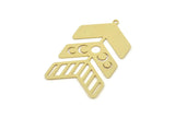 Brass Chevron Charm, Raw Brass Chevron Shaped Charms With 1 Loop, Earring Charms, Crescent Moon Charms (38x23x0.60mm) SMP2475