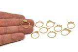Brass Ring, Raw Brass Mixed Model Tiny Rings, Tiny Jewelry, Ring Findings SMP2358-59-60-61-62-63-64-65-66