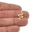 Brass Snake Charm, Raw Brass Snake Charms, Snake Blanks, Pendants, Findings (27.5x11x0.60mm) SMP2480