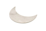 Moon Wall Art, Antique Silver Plated Brass Crescent Moon Wall Hanging Decor with 2 Holes (90x35x0.60mm) H0181