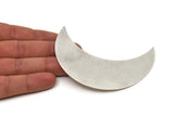 Moon Wall Art, Antique Silver Plated Brass Crescent Moon Wall Hanging Decor with 2 Holes (90x35x0.60mm) H0181