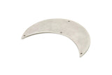 Moon Wall Art, Antique Silver Plated Brass Crescent Moon Wall Hanging Decor with 4 Holes (75x26x0.60mm) H0175