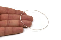 70mm Circle Connectors - 6 Antique Silver Plated Brass Circle Connectors (70x1x1mm) Bs 1103