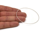 70mm Circle Connectors - 6 Antique Silver Plated Brass Circle Connectors (70x1x1mm) Bs 1103