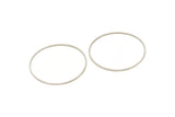 45mm Circle Connectors - 12 Antique Silver Plated Brass Circle Connectors (45x0.8mm) Bs 1190