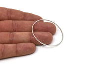 45mm Circle Connectors - 12 Antique Silver Plated Brass Circle Connectors (45x0.8mm) Bs 1190